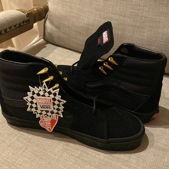 NWT VANS X MARVEL | Black Panther high tops | Men’s 7.5 Women’s 9 - Picture 3 of 11